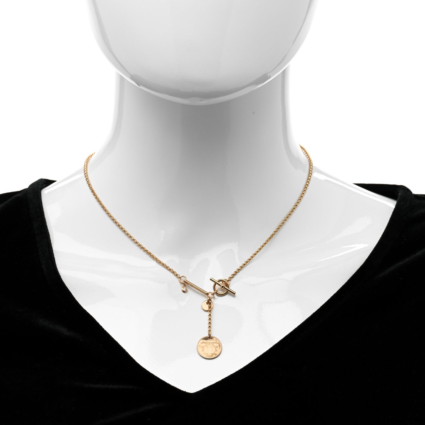 18K Rose Gold Diamond PM Ex-Libris Pendant Necklace