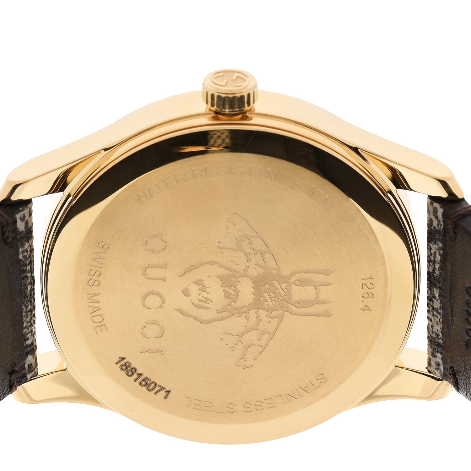 Gucci Stainless Steel Canvas 38mm G-Timeless GG Supreme Bee Quartz Watch Brown 4 of 4