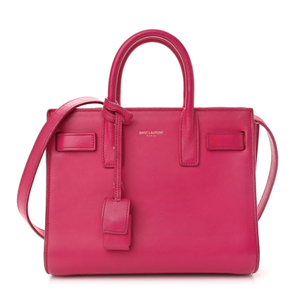 Saint Laurent Calfskin Nano Sac De Jour Lipstick Fuchsia 1 of 20