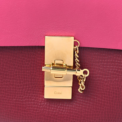 Chloe Grained Calfskin Lambskin Mini Bi-Color Drew Shoulder Bag Fuchsia Plum Purple 9 of 10