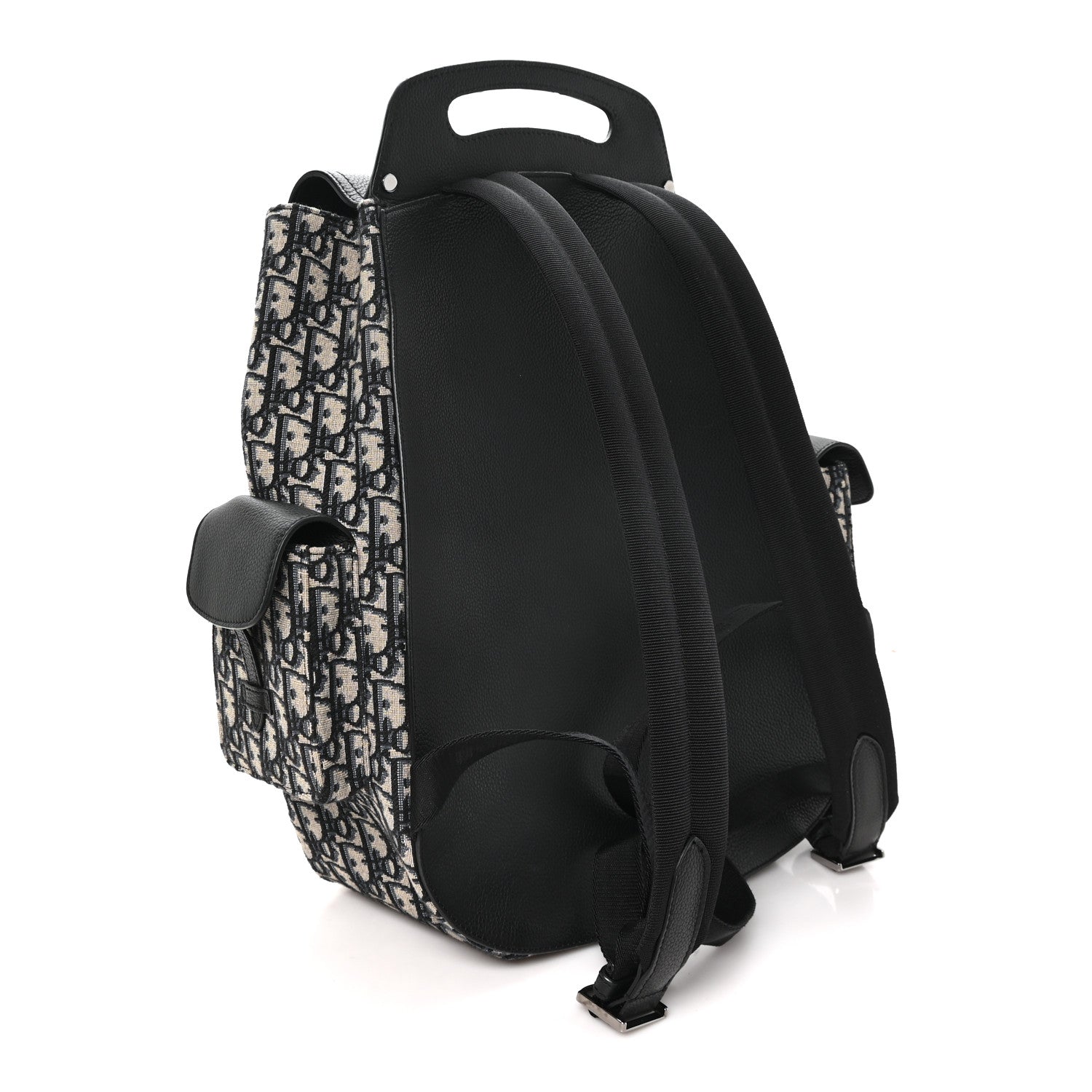 Christian Dior Oblique Grained Calfskin Maxi Gallop Backpack Blue Black 2 of 10