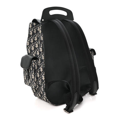 Christian Dior Oblique Grained Calfskin Maxi Gallop Backpack Blue Black 2 of 10