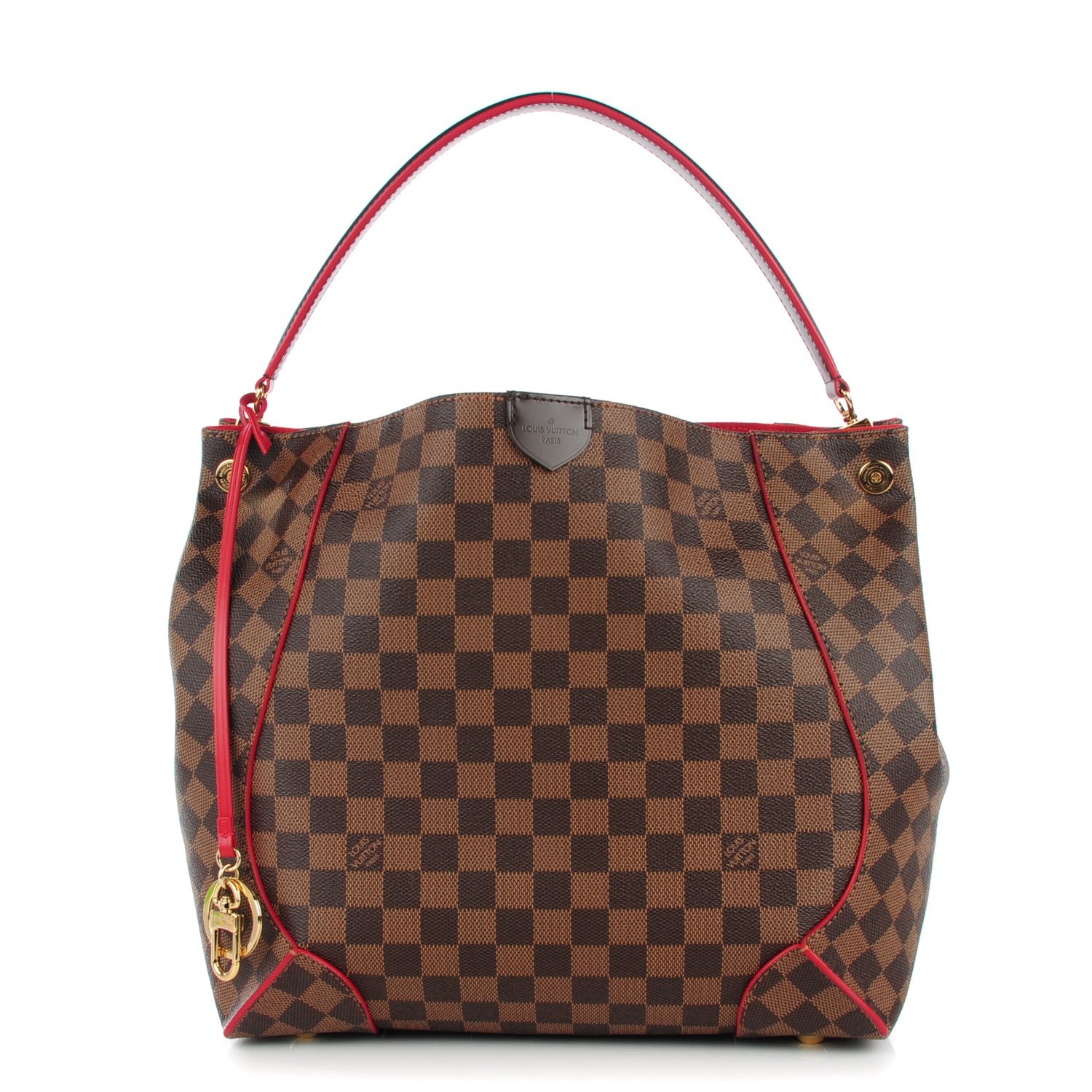Louis Vuitton Damier Ebene Caissa Hobo Cherry 1 of 7