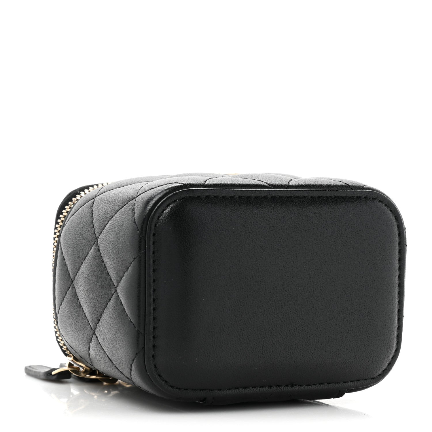 Chanel Lambskin Quilted Top Handle Mini Vanity Case With Chain Black 4 of 12