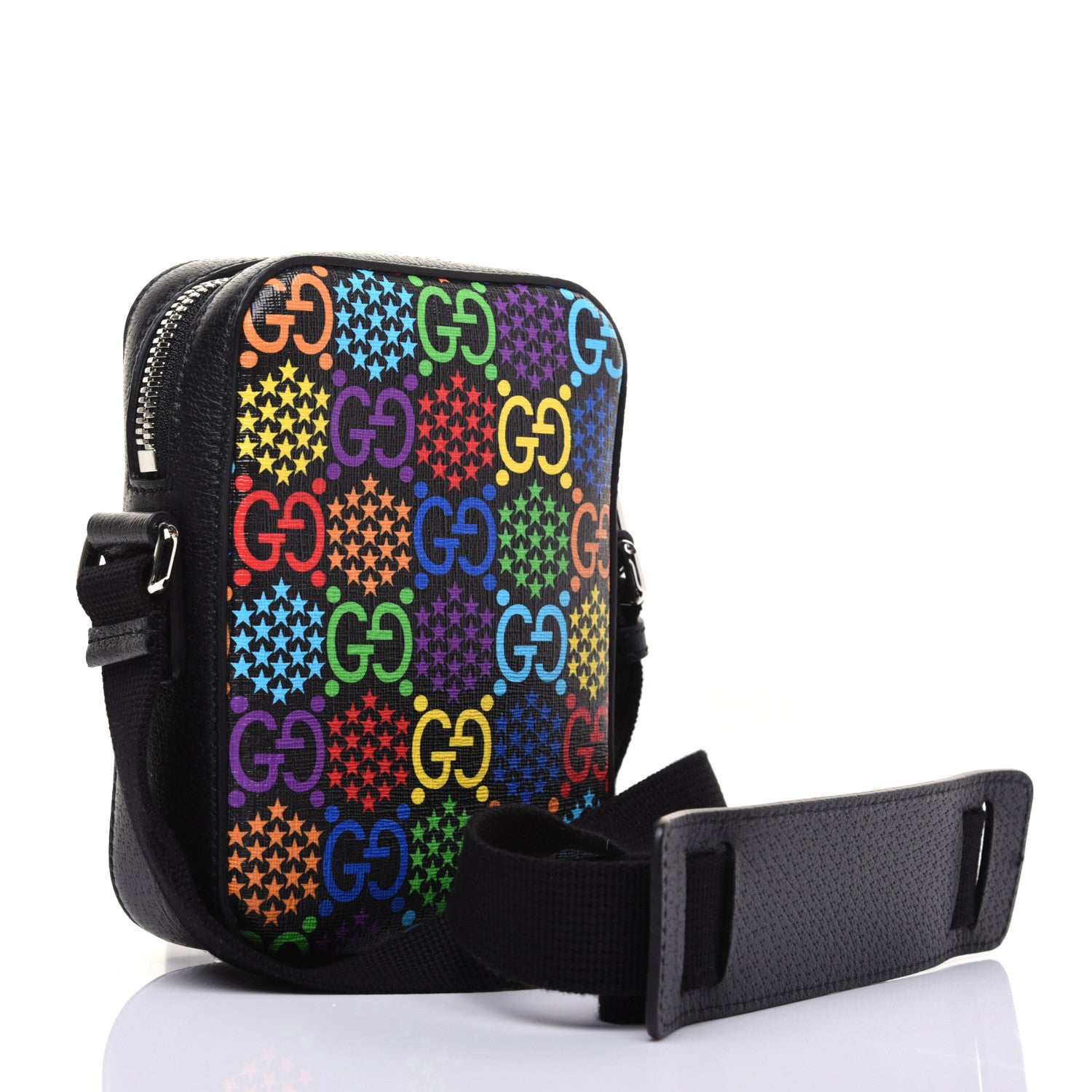 Gucci GG Supreme Monogram Psychedelic Messenger Bag Black 4 of 13