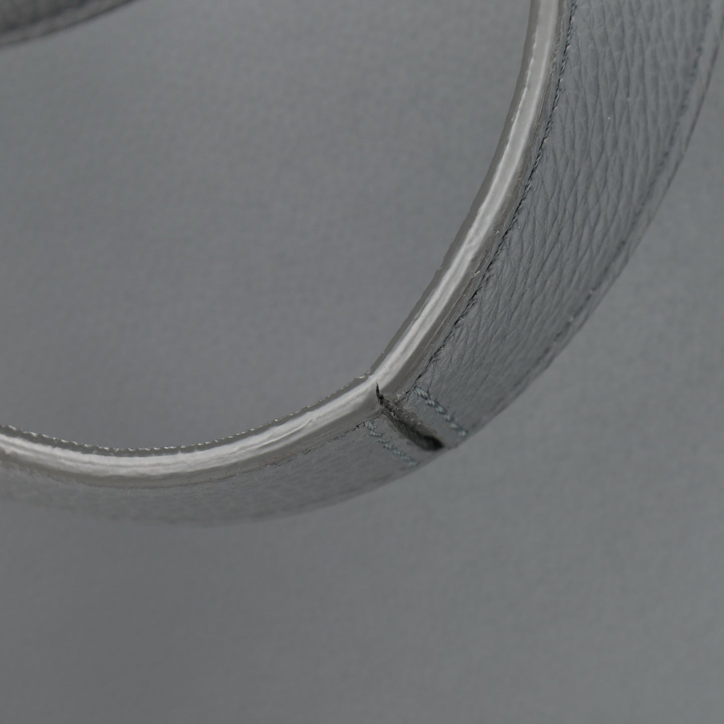 Baby Grained Calfskin Medium Tri-Fold Bag Grey