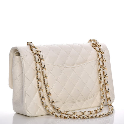 Chanel Caviar Quilted Medium Double Flap White 3 of 7