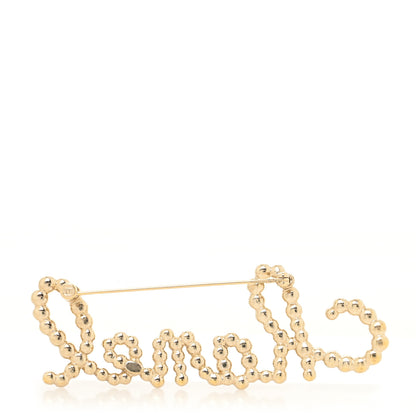 Chanel Metal Glass Swirling Pearls Brooch Pin Gold 2 of 3