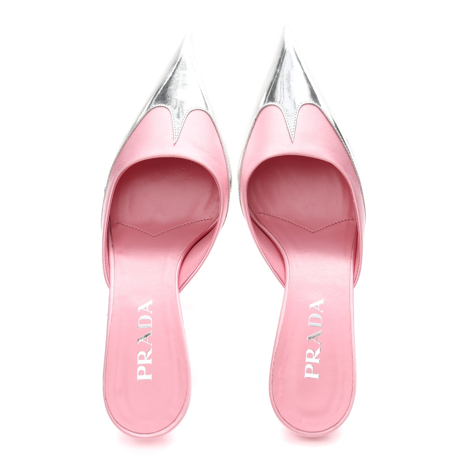 Prada Satin Metallic Pumps 38 Pink 2 of 9