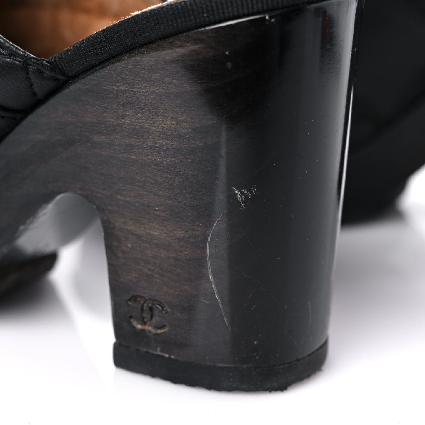 Lambskin Quilted CC Turn Lock Clogs 36 Black