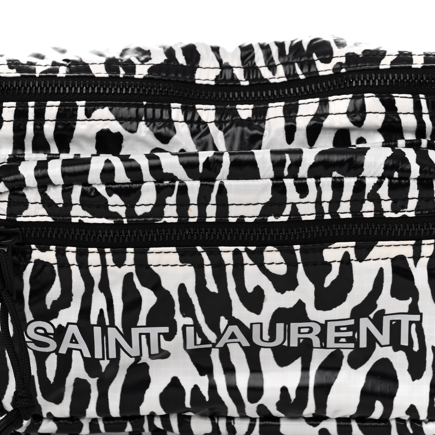 Saint Laurent Nylon Leopard Print Belt Bag Black 7 of 10