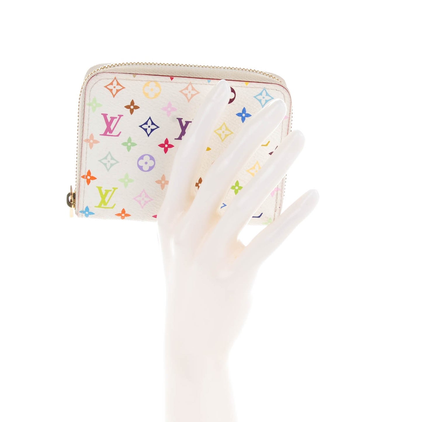 Monogram Multicolor Zippy Coin Purse Wallet White Litchi