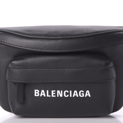 Balenciaga Smooth Calfskin Logo Everyday Beltpack XS Black White 9 of 9