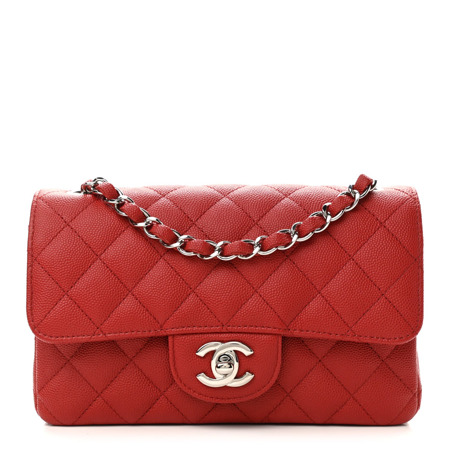 Chanel Caviar Quilted Mini Rectangular Flap Red 1 of 11