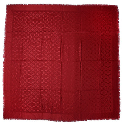 Louis Vuitton Silk Wool Monogram Shawl Pomme D'Amour 3 of 5