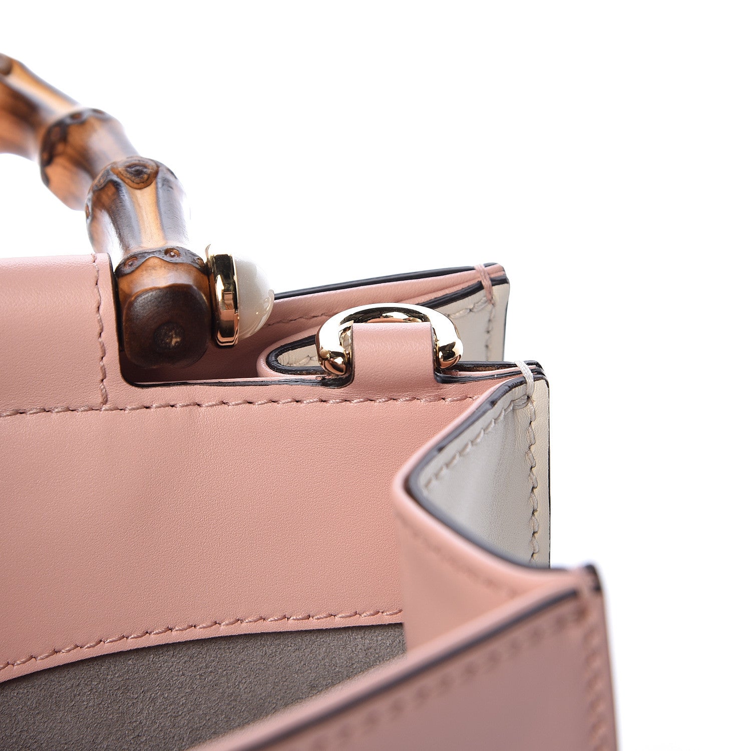 Gucci Nappa Bamboo Web Mini Nymphaea Top Handle Bag Perfect Pink Mystic White 13 of 13