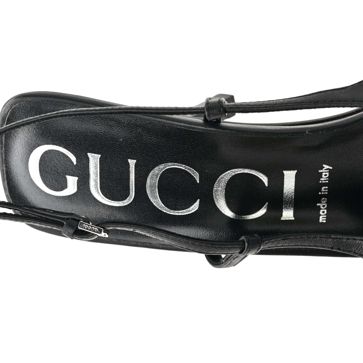 Gucci Tela Retino Nappa Charlotte Crystal GG Monogram Square G 75mm Slingback Pumps 40 Black 8 of 12