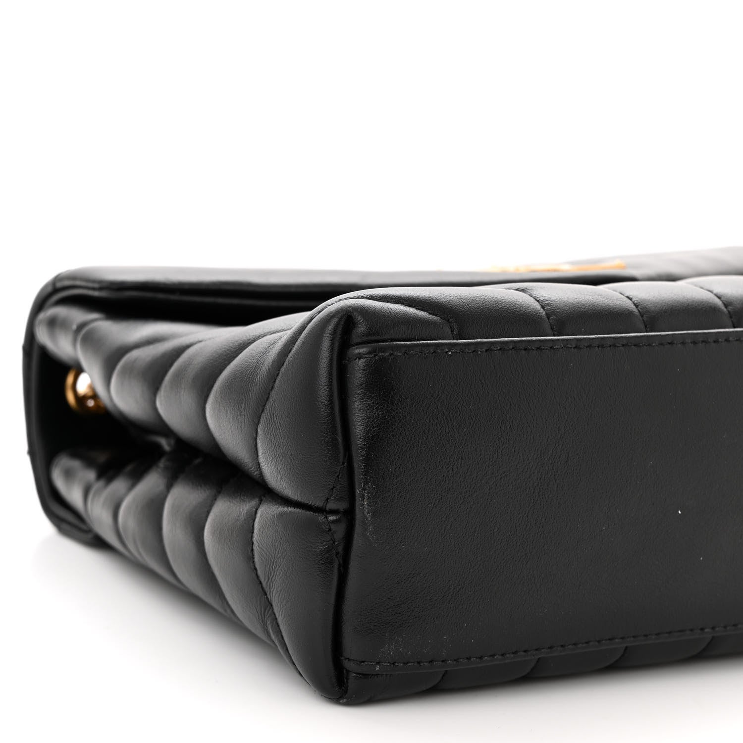 Saint Laurent Calfskin Y Quilted Monogram Small Loulou Chain Satchel Black 9 of 11