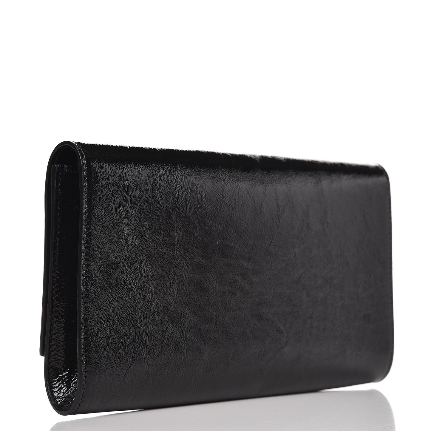 Textured Patent Monogram Large Belle De Jour Clutch Black