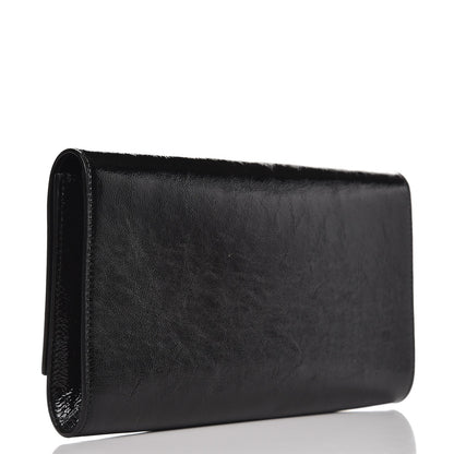 Saint Laurent Textured Patent Monogram Large Belle De Jour Clutch Black 3 of 6