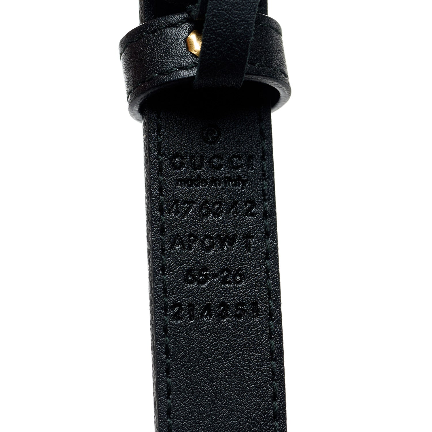 Gucci Calfskin Pearl Double G 20mm Belt 65 26 Black Cream 3 of 5