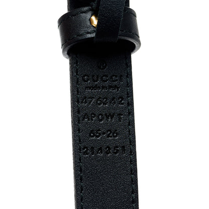 Gucci Calfskin Pearl Double G 20mm Belt 65 26 Black Cream 3 of 5