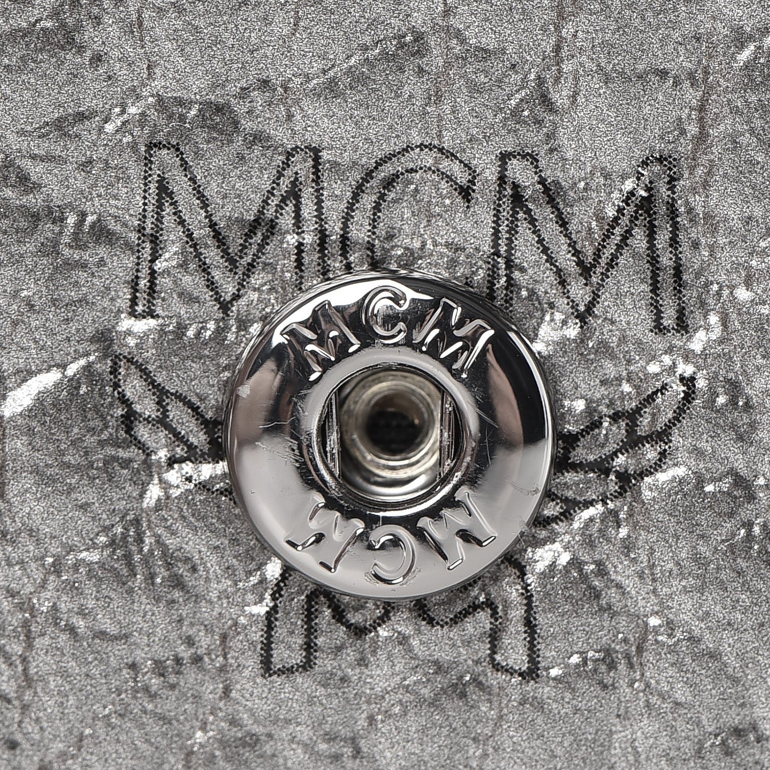 MCM Metallic Visetos Continental Flap Wallet Silver 10 of 12