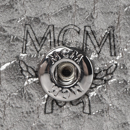 MCM Metallic Visetos Continental Flap Wallet Silver 10 of 12