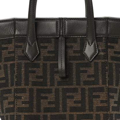 Fendi Fabric Jacquard Vitello Grace FF 1974 Mini Fendi Origami Tobacco Moro Ebano 8 of 10