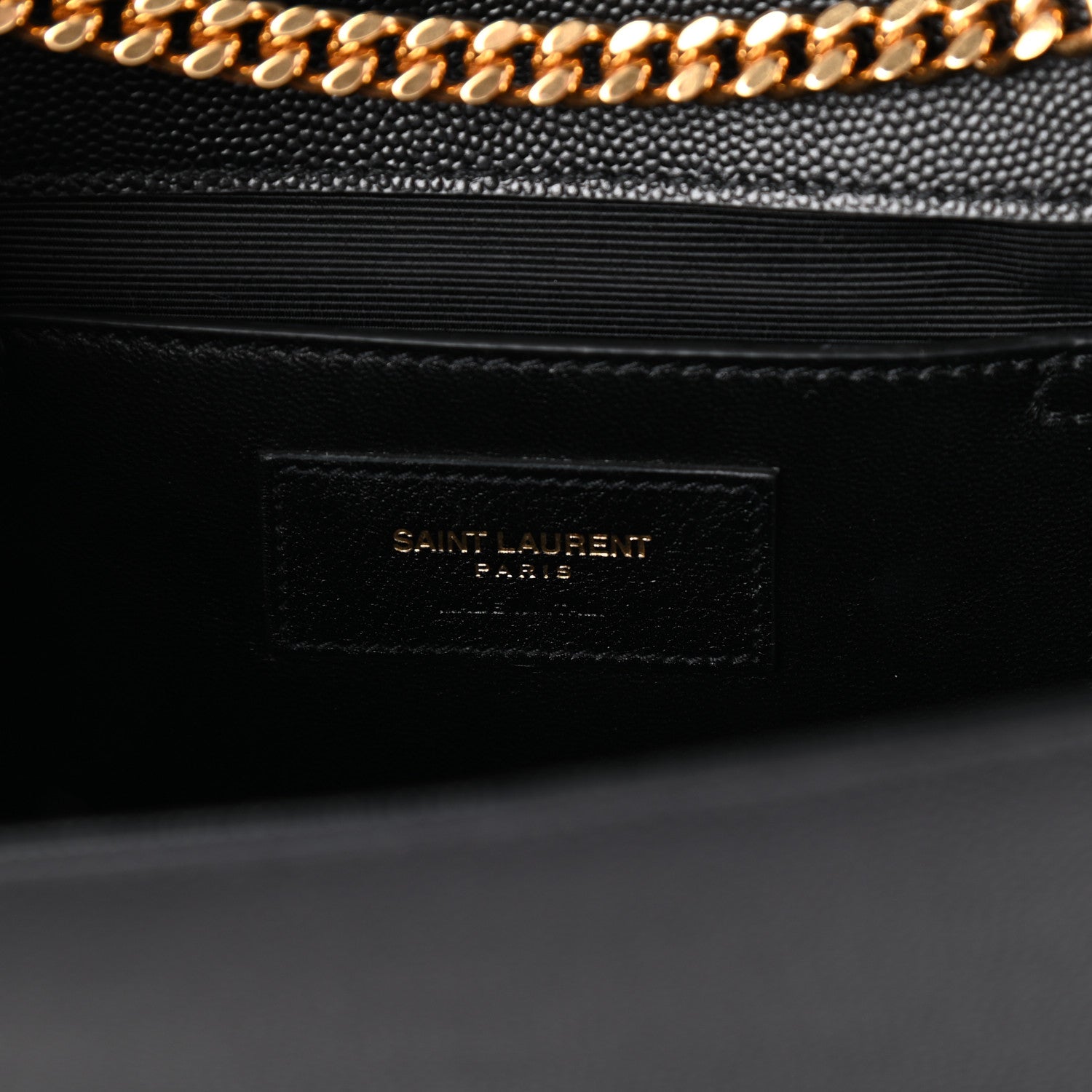 Saint Laurent Grain De Poudre Star Studded Monogram Wallet on Chain Black 6 of 9