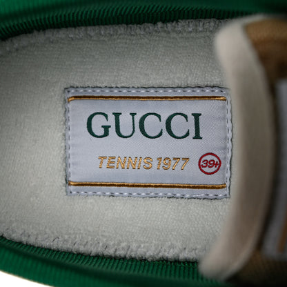 Gucci GG Monogram Web Womens 1977 Tennis Sneakers 39 Beige Ebony Mystic White 6 of 8