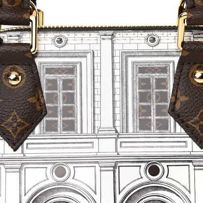 Louis Vuitton X FORNASETTI Calfskin Architettura Alma BB Black White 7 of 9