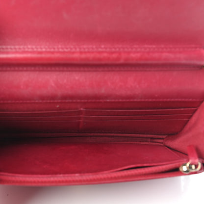 Chanel Goatskin Chevron Quilted Statement Wallet On Chain WOC Dark Pink 5 of 13