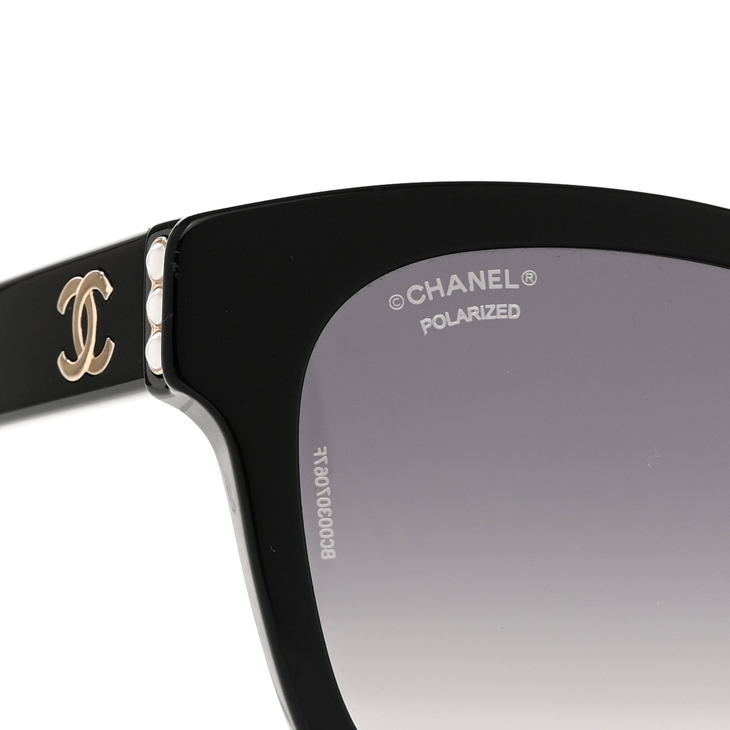 Acetate Polarized Pearl CC Square Sunglasses 5482-H-A Black