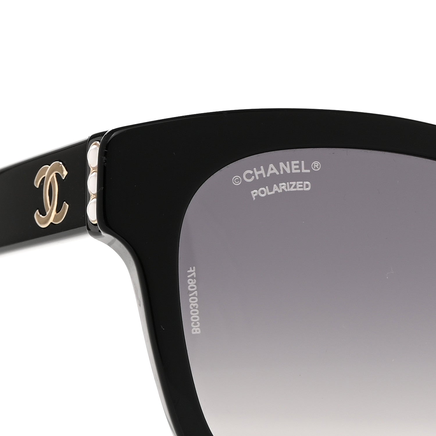 Chanel Acetate Polarized Pearl CC Square Sunglasses 5482-H-A Black 5 of 8