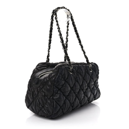 Chanel Calfskin Bubble Quilt Bowler Black 3 of 11