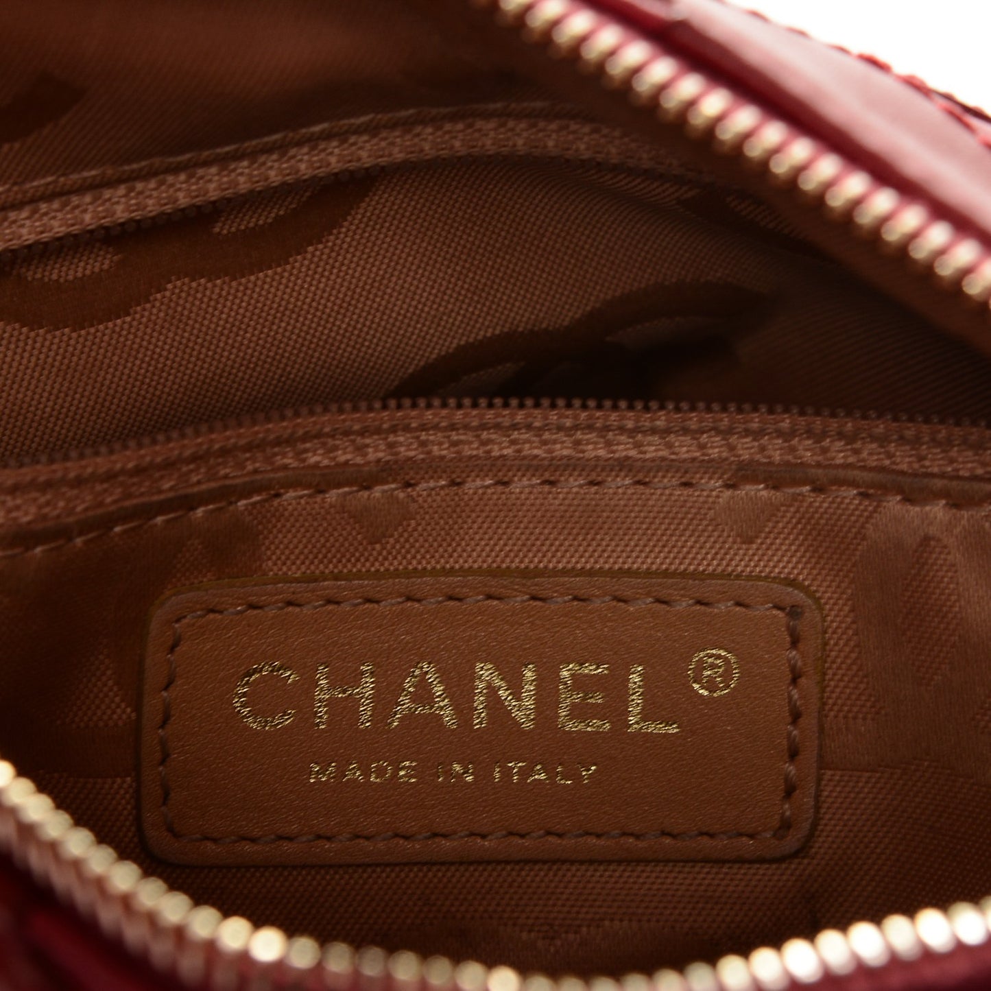 Lambskin CC Stitched Small Shoulder Bag Red Pink
