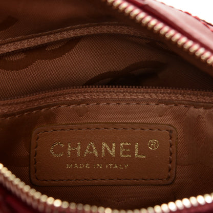 Chanel Lambskin CC Stitched Small Shoulder Bag Red Pink 12 of 13