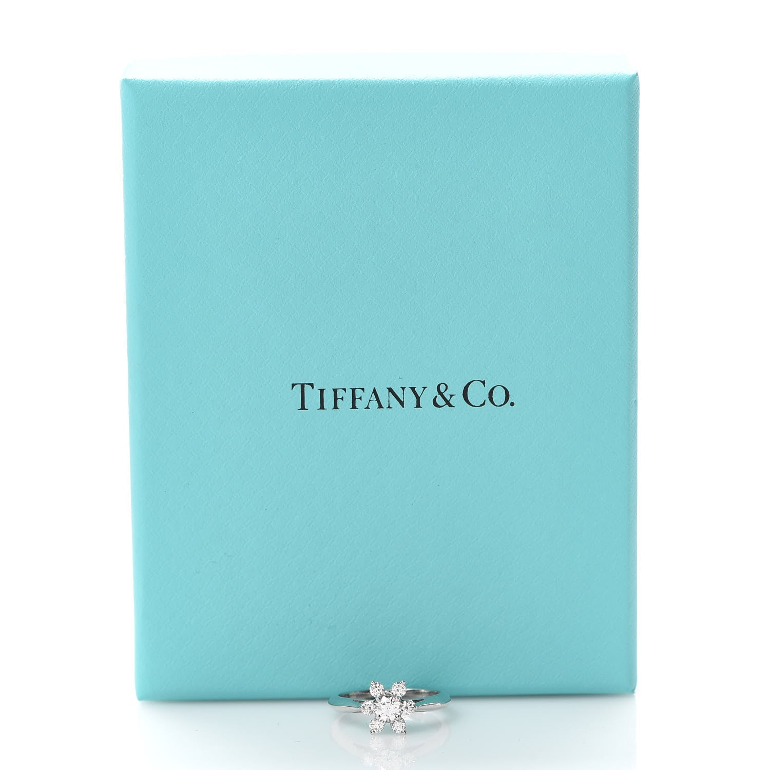 Tiffany Platinum Diamond Flower Ring 48 4.5 6 of 6
