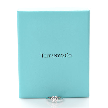 Tiffany Platinum Diamond Flower Ring 48 4.5 6 of 6