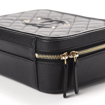 Chanel Caviar Quilted Medium CC Filigree Vanity Case Black 7 of 13