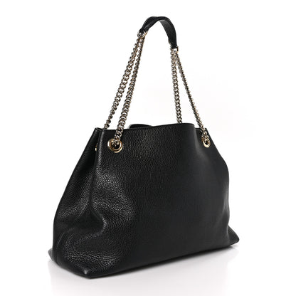 Gucci Pebbled Calfskin Medium Soho Chain Shoulder Bag Black 3 of 10