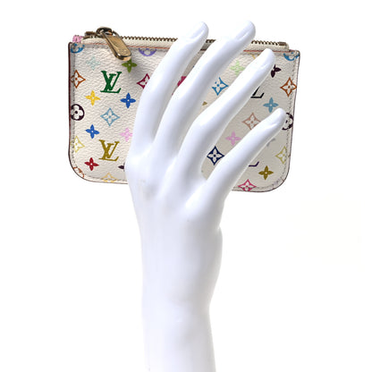 Louis Vuitton Monogram Multicolor Key Pouch White Litchi 2 of 11