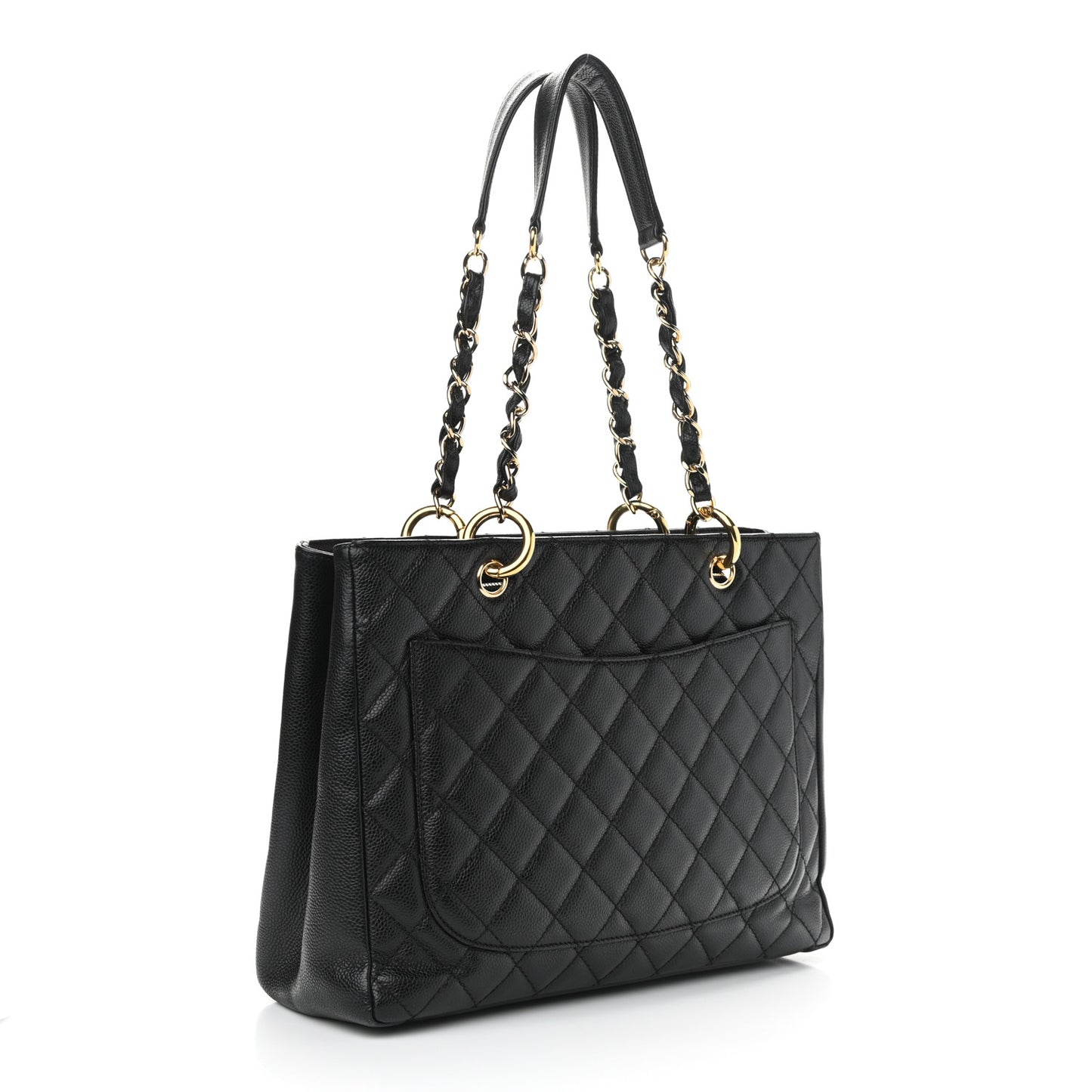 Caviar Quilted Grand Shopping Tote GST Black