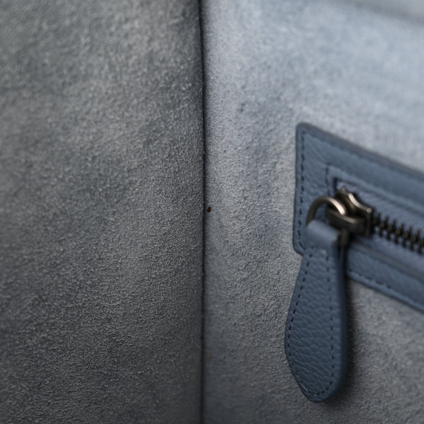 Drummed Calfskin Micro Luggage Medium Blue