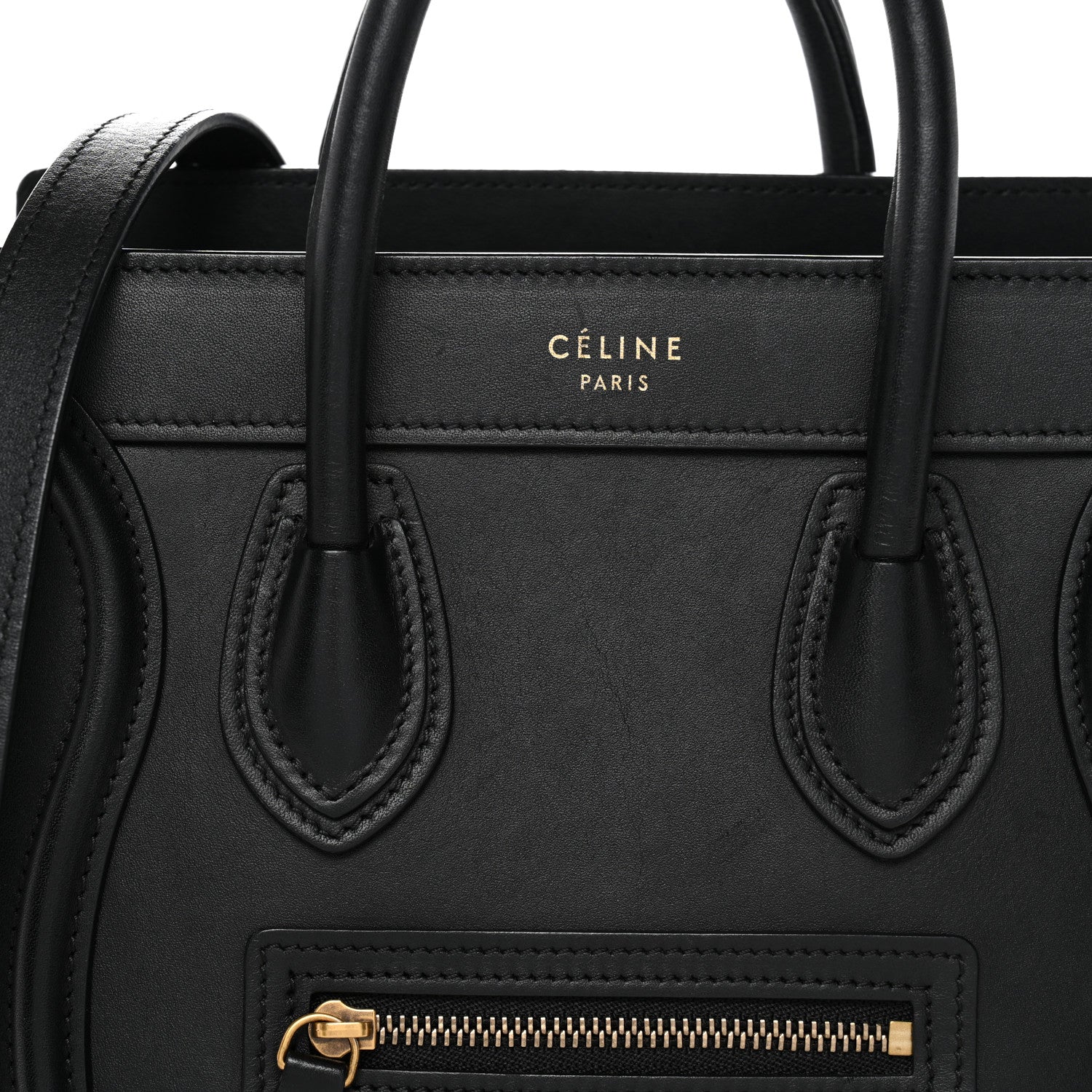 Celine Smooth Calfskin Nano Luggage Black 7 of 10