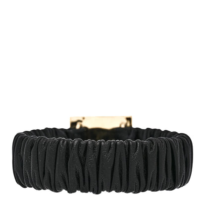 Chanel Lambskin Metal Enamel CC Hair Tie Black Gold 3 of 5