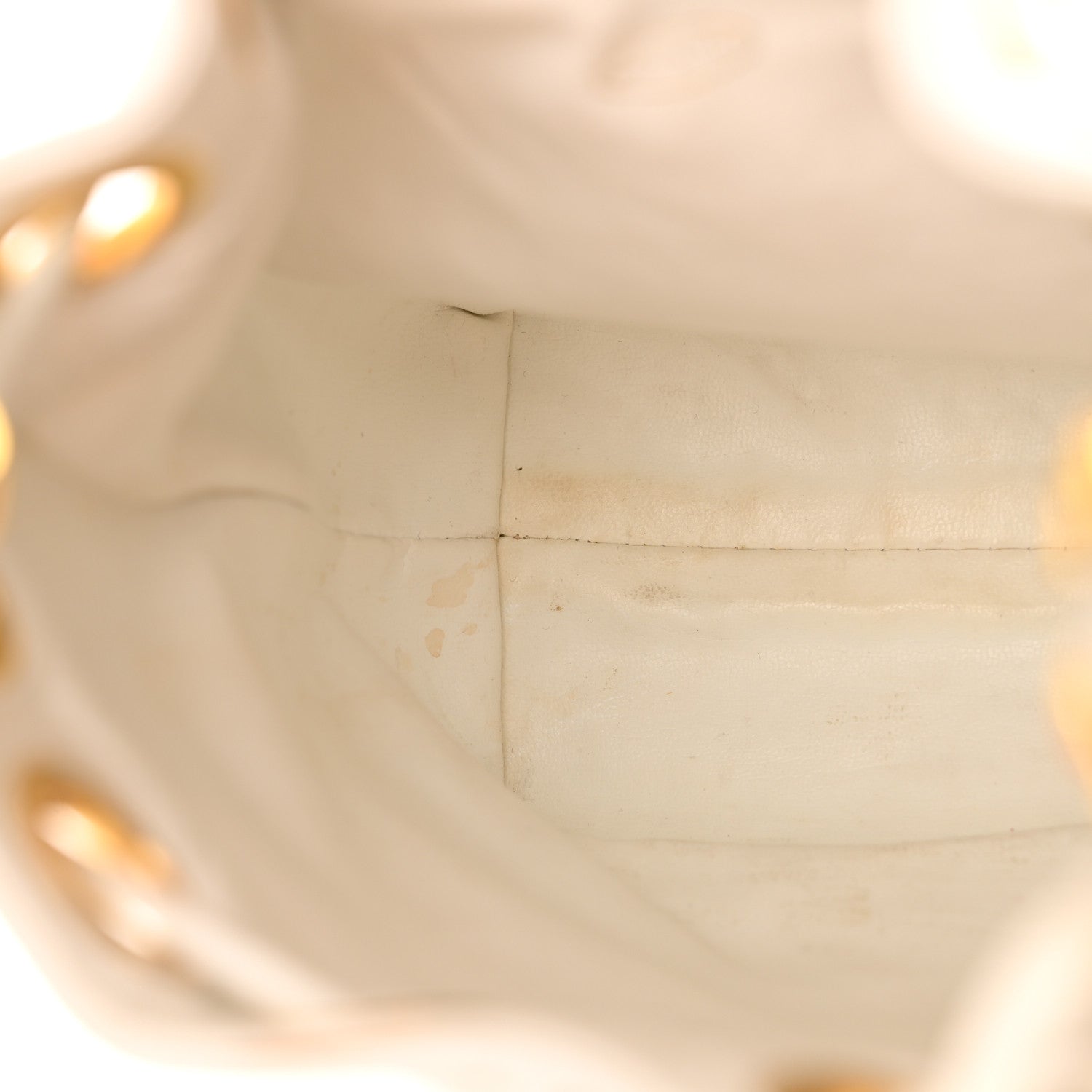 Chanel Lambskin CC Drawstring Bucket Bag White 12 of 20
