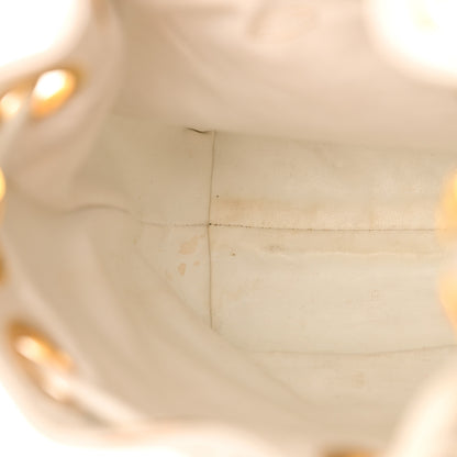 Chanel Lambskin CC Drawstring Bucket Bag White 12 of 20