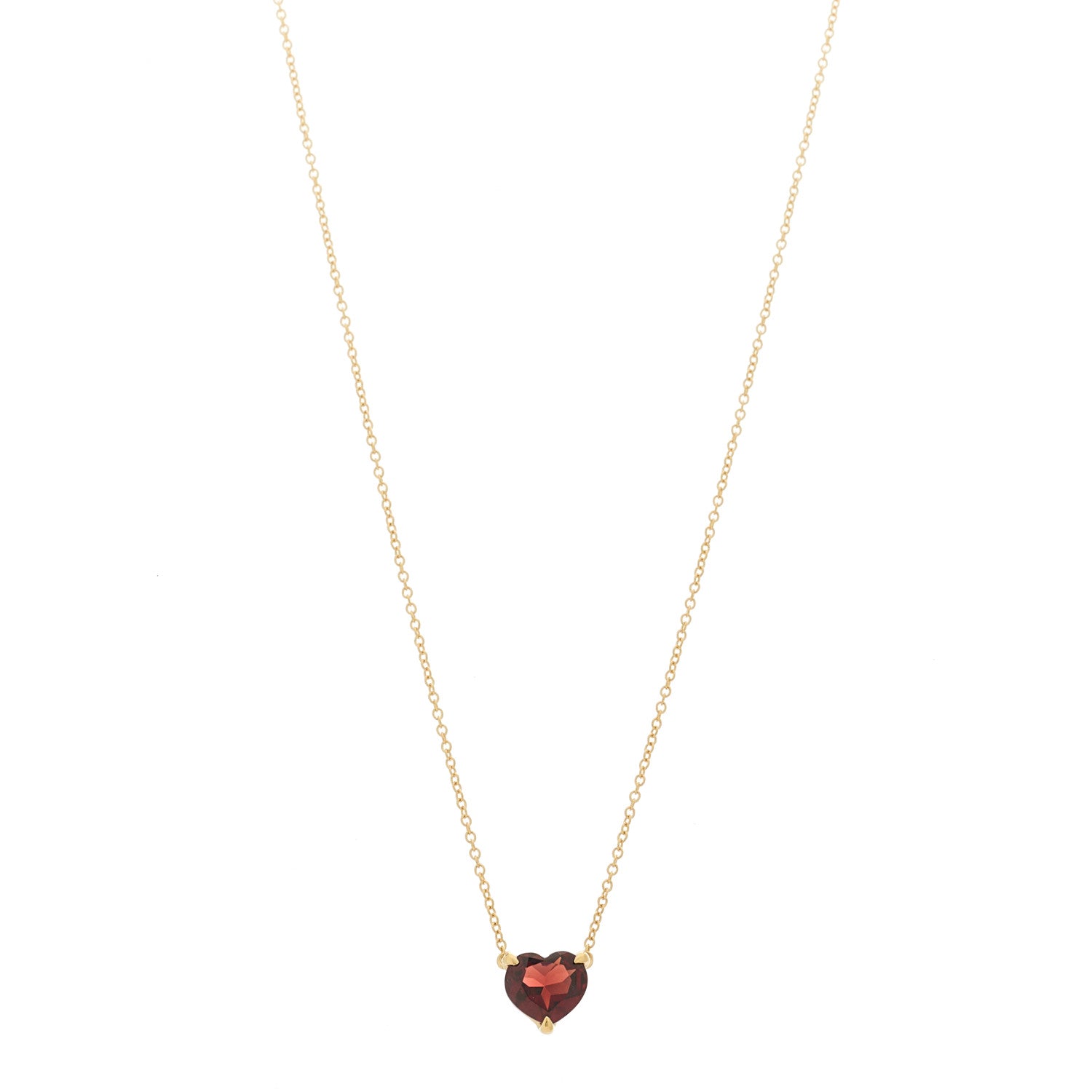 David Yurman 18K Yellow Gold Garnet Heart Pendant Necklace 2 of 6